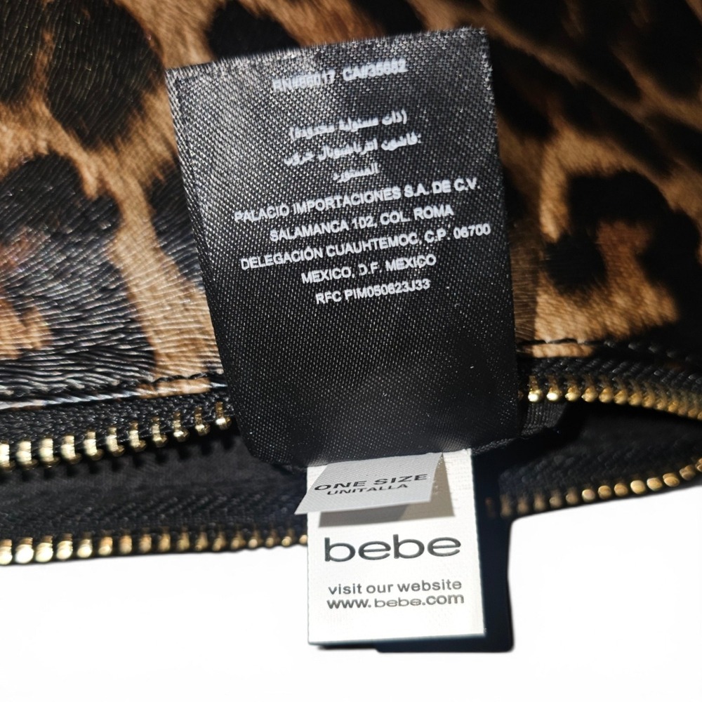 Bebe‎ Leopard Print Wristlet Women One Size Brown Black New Animal Print Clutch - Picture 4 of 6